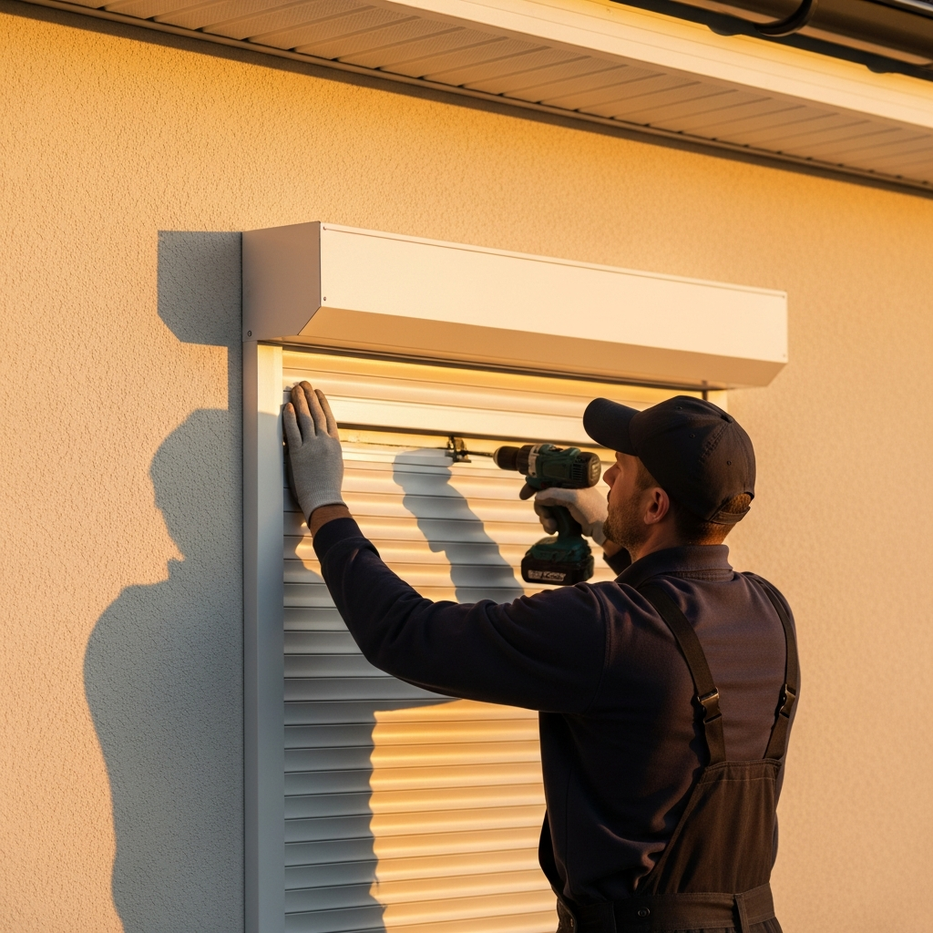 Installation de volet roulant en coffre tunnel par un professionnel
